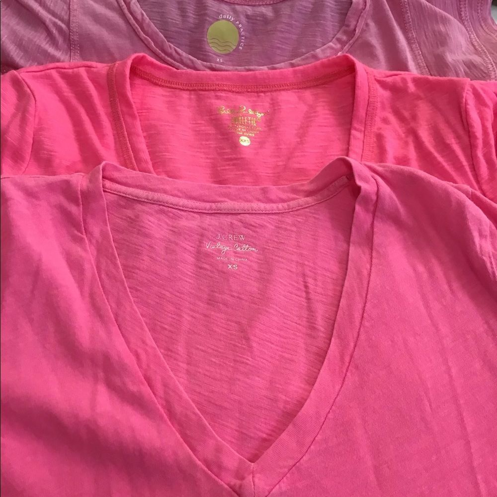 Lily Pulitzer J. Crew And Daily Ritual Pink Short Sleeve T-shirts Size XXS & XS